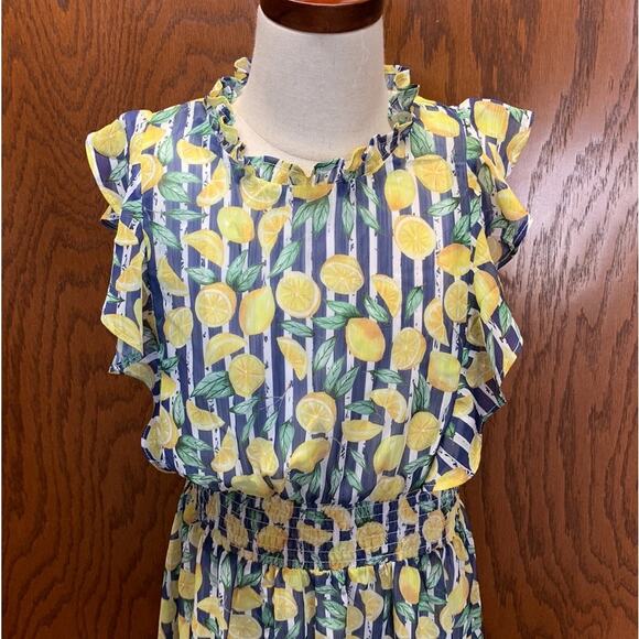 Aqua Girls Lemon Printed Dress - Picture 2 of 6
